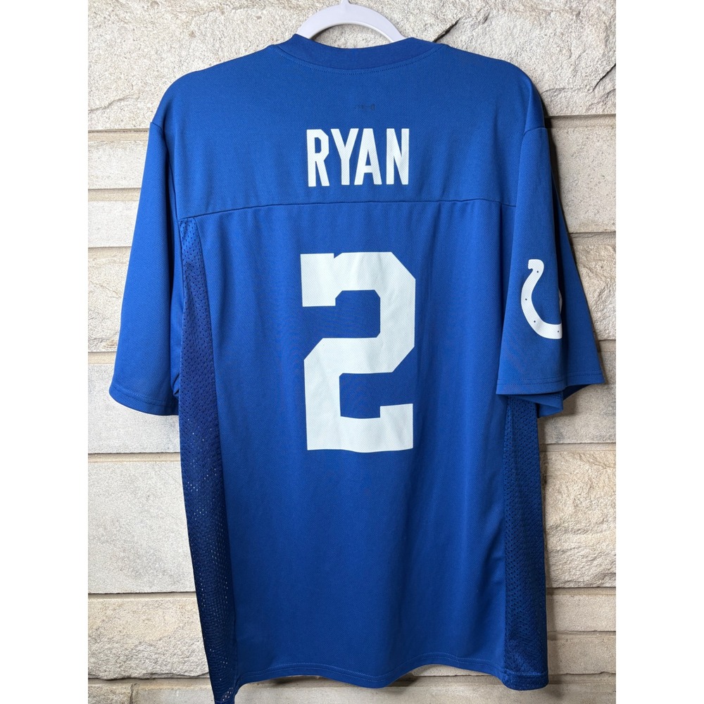 NFL Team Apparel Indianapolis Colts Matt Ryan 2 Jersey Blue Mens Large L - Picture 7 of 9